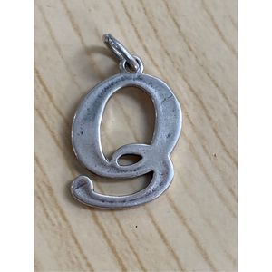 .925 Letter Q Sterling Silver Jewelry Charm #alphabet #teacher